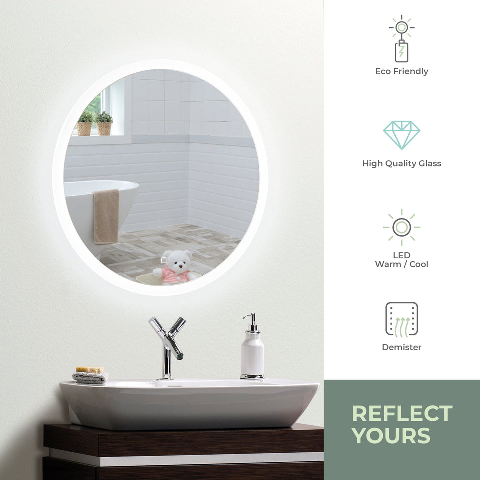 Copy of Ara LED Illuminated Bathroom Wall Mirror Warm/Cold LED's: Size-60HX60WX5.5Dcm LED43