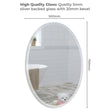 Diana Modern Oval Bathroom Wall Mirror 2 Sizes 50Hx40Wcm and 70Hx50Wcm