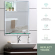 Bonita Rectangular Bathroom Wall Mirror with Shelf 3 Sizes: Sizes 50Hx40Wcm and 60Hx45Wcm and 70Hx50Wcm